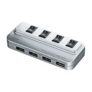 USB-HSL415SV�@�T�����T�v���C �ʃX�C�b�`�t��4�|�[�gUSB2.0�n�u�@�V���o�[