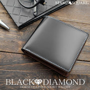 BEAMZSQUARE　ブラックダイヤ馬革二つ折り財布　BZSQ-1732　BLACK★DIAMOND’series短財布