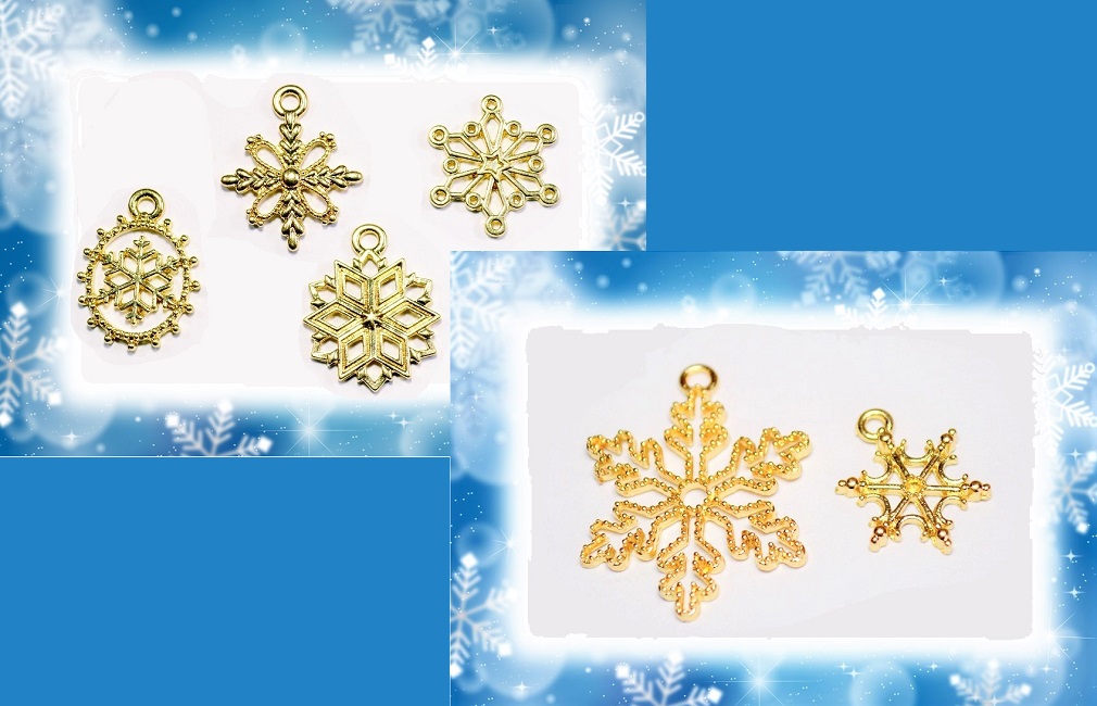 売り尽くしセール◆10円均一 アンティークパーツシリーズ 雪の結晶チャーム 秋冬アクセサリー