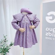 女の子 スカート 花 ドレス ワンピース 秋ファッション 新作 子供服 3-8歳 韓国子供服
