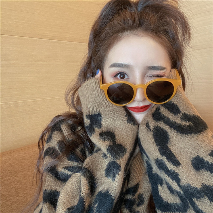 魅力を増すコツ 韓国ファッション レオパード柄 セーター Ｖネック 長袖 デザインセンス レトロ ニット