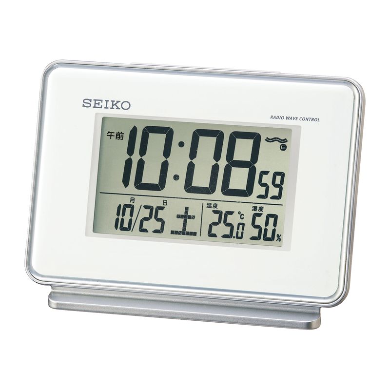 （価格変更）（上代改定）セイコー 温・湿度表示付電波目覚まし時計 SQ767W