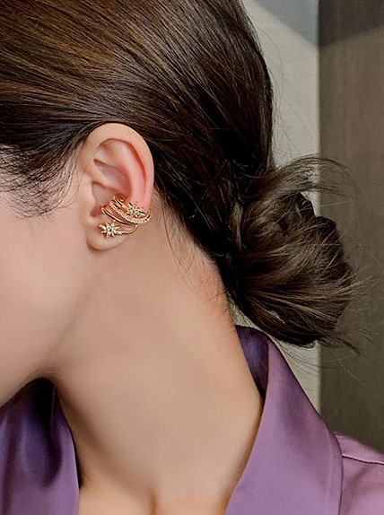 即納 星イヤーカフ ピアス スターイヤーカフ 韓国 アクセサリー ピアス ...
