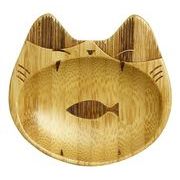 猫型竹小皿 魚