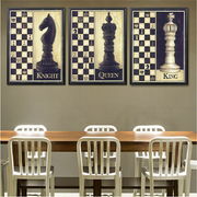 【在庫限り】 ポスター 3種類 ナイト クィーン キング アンティーク チェス 駒