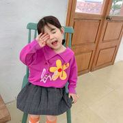 お勧め 春新作 韓国風子供服 女の子3-8歳 プルオーバー 花柄上着 Tシャツ スウェット フーディ 7-15