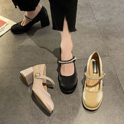 新色が安い！激安セール 靴 2022年春夏 新品 太いヒール シンプル 小さい新鮮な ファッション