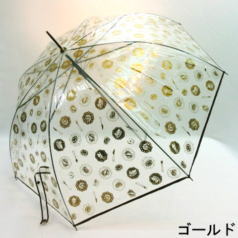 【雨傘】【長傘】【ビニール傘】スイーツ柄ワンタッチジャンプ式ビニール傘