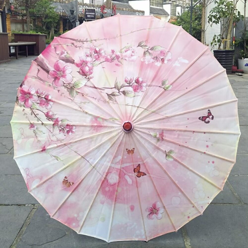 傘 和傘 桜 蝶々 蝶 バタフライ 晴用 和風傘 かさ 木製  和
