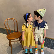 当店のおすすめ 子供 セット ショートパンツ 幼稚園 制服 学院風 ワンピース 兄と妹の衣装