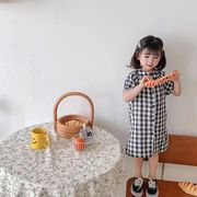 2022夏★人気 韓国子供服 チェック柄 ワンピース   プリンセスドレス  スカート  薄い  女の子  キッズ服