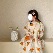 大満足のレビュー多数 花柄 可愛い sweet系 ロングスカート ワンピース 長袖 小さい新鮮な