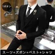 男の子ファッション 韓国語 カジュアル 結婚式 フォーマルウェア トレンド スリム 男性 スーツ セット