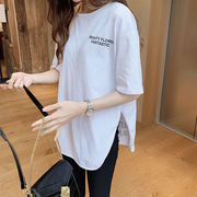 レディースTシャツ　ロゴトップス　カジュアル　韓国風　3色　シンプル　半袖　夏物