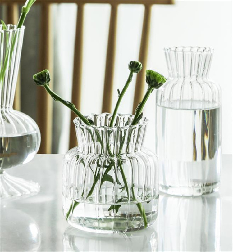 デスクトップ 透明な ガラス 花瓶 ミニマリスト シンプル 小さい新鮮な 水耕栽培器具