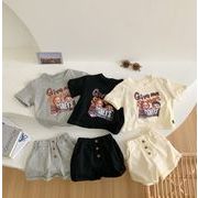 2022春夏新作 韓国子供服 半袖Tシャツ ト +ズボン ップス シンプル カジュアル 3色