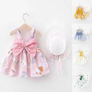 韓国子供服女の赤ちゃんの夏のドレス女の子の夏のドレス赤ちゃんの子供服子供服の帽子スカートスーツ