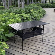 アウトドア 95cm 大テーブル キャンプ ブラック テーブル 木目 折りたたみ コンパクト 組立簡単 軽量 軽い