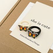 指輪　リング　樹脂　蝶々　ビンテージ　INS　韓国ファッション