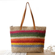 【バッグ】レディース・ハンドバッグ・砂浜バッグ・草編みバッグ・2色