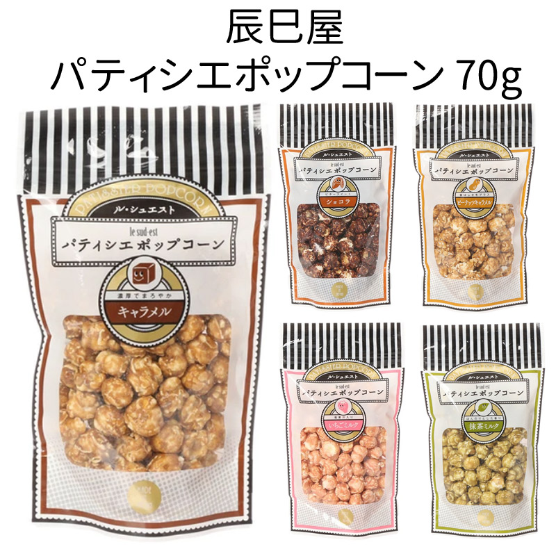 お菓子 辰巳屋 パティシエポップコーン スタンドパック 5種 70g