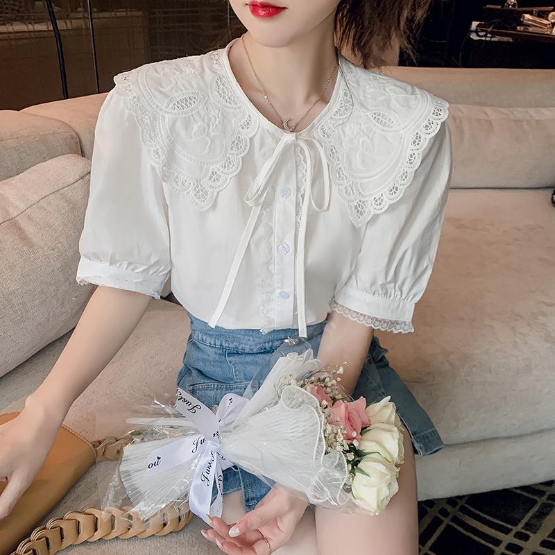 初回送料無料夏のトップシャツの蝶ネクタイパフスリーブサマーレディースファッション Www Watsons Biz Id