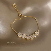 本物の金メッキ ダイヤモンドブレスレット 韓国のファッション 調節可能なブレスレット