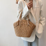 【バッグ】 ハンドバッグ・ショルダーバッグ・草編みバッグ・2色・