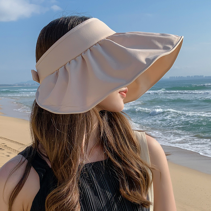 　帽子　サンバイザー　UVカット　日焼け防止　レディース　紫外線対策　心　つば広