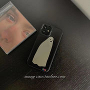 カオナシ  ブラック 携帯 ケース 鏡面  INS 人気  iPhone13 iPhone12 iphone11 iPhoneXR iPhone用ケース