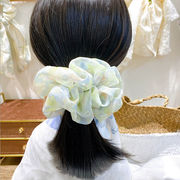 絞り染めのふわふわ大腸ヘアリング、韓国式女性用ヘアロープ、シンプルな頭飾り輪ゴムヘアアクセサリー
