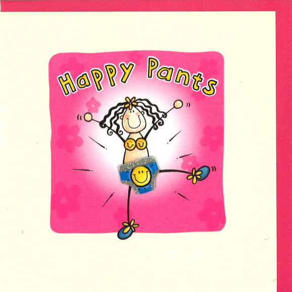グリーティングカード 多目的 立体パンツ「Happy Pants」ドレス イラスト