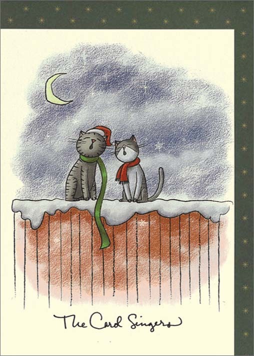 グリーティングカード クリスマス「ネコキャロル」メッセージカード 猫