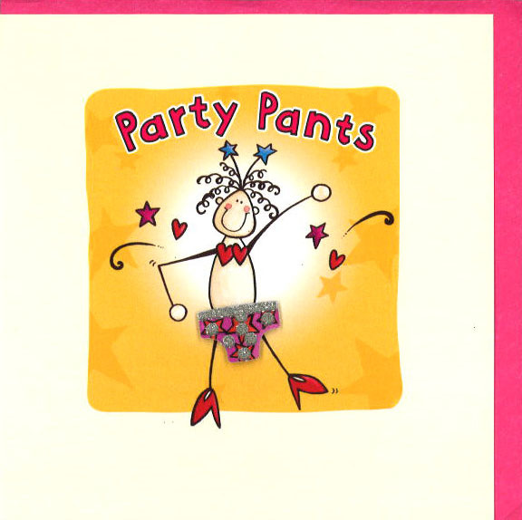 グリーティングカード 多目的 立体パンツ「Party Pants」ドレス イラスト