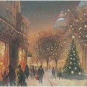 グリーティングカード クリスマス「クリスマスの街中」メッセージカード