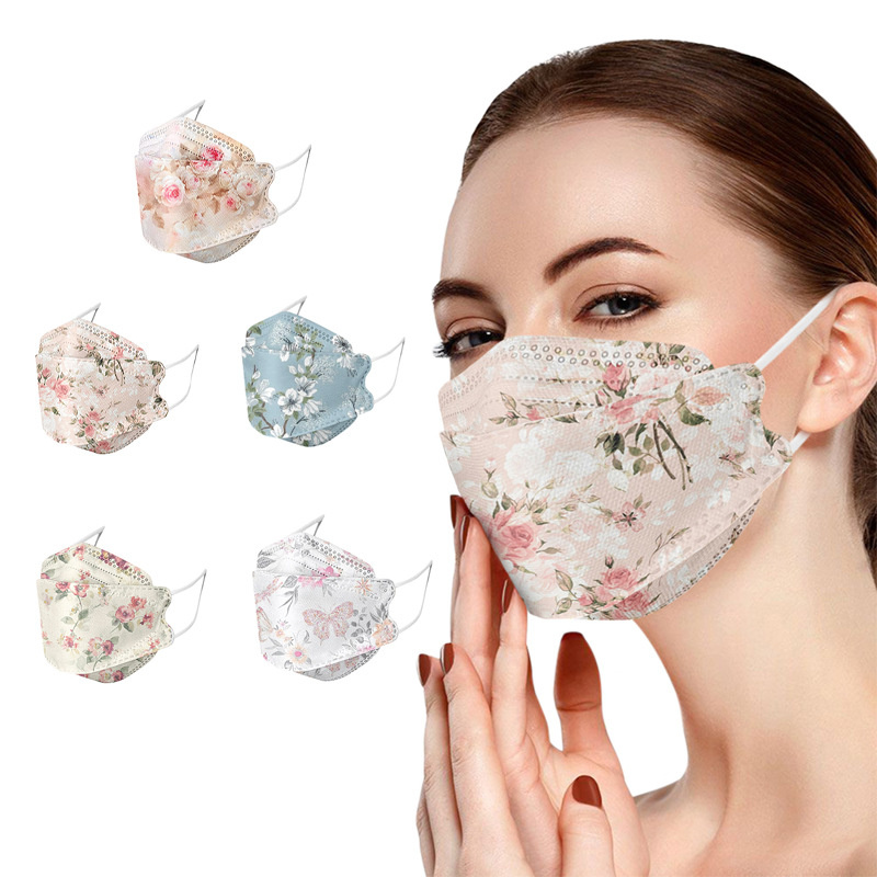 【2022新作】3D立体花柄マスク　織布マスク  大人用  多色   使い捨てマスク