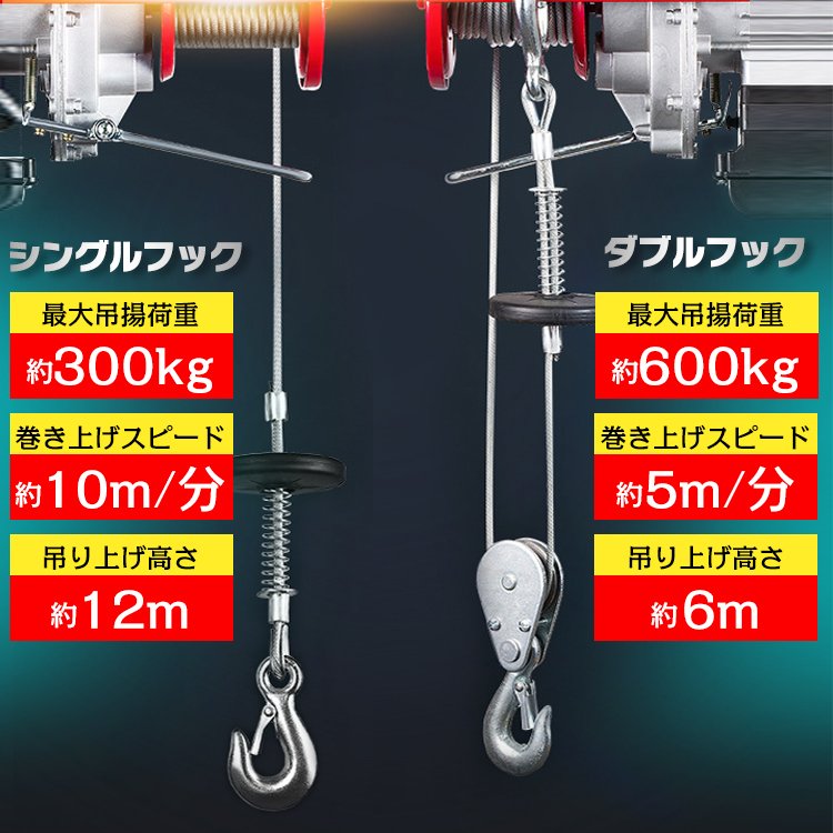 電動ホイスト 600kg クレーン ウインチ 吊り下げ 吊り上げ 万方商事 