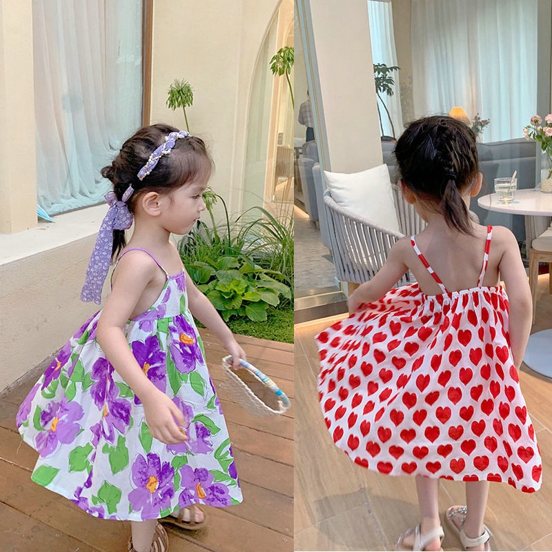 【2022夏服】韓国風子供服 ベビー服 　女の子　可愛い　キャミソールワンピース　