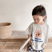 2022年子供服、新夏半袖、子供用韓国版リネンコットン半袖、子供用Tシャツ
