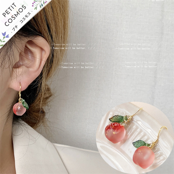 桃 ピーチ ピアス アクセサリー S925 アレルギー対応 おしゃれ 大人