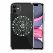 iPhone11 側面ソフト 背面ハード ハイブリッド クリア ケース 曼荼羅 模様