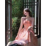 初恋のように 韓国ファッション ロマンティック アーティスティック ロングスカート キャミワンピ
