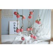 籐 かわいい 桃 装飾 ティーショップ 大人気 桃 オシャレ 果物 麻縄 吊り下げ 壁掛け