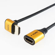 【5個セット】ホーリック HDMI延長ケーブル L型90度 15cm ゴールド HLFM0