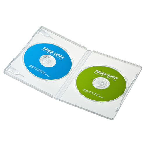 サンワサプライ DVDトールケース(2枚収納・10枚セット・クリア) DVD-TN2-10