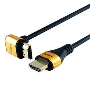 【5個セット】ホーリック HDMIケーブル L型270度 1m ゴールド HL10-568