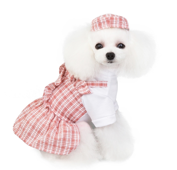 春夏服 人気 可愛い ワンピース お散歩お出 Ｔシャツ  ドッグウェ   小中型犬服 かけウェアに  通気性
