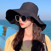 つば広帽子　バスケットハット　紫外線対策　uvカット　夏　つば広　韓国ファッション　日よけ帽子　蝶結び