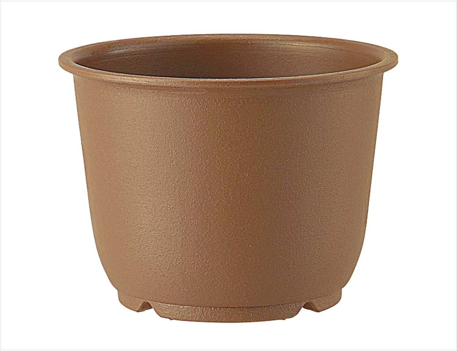 陶鉢 輪型 10号 きん茶 アップルウェアー
