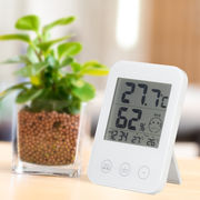熱中症・インフルエンザ警報付  デジタル温湿度計 ホワイト
